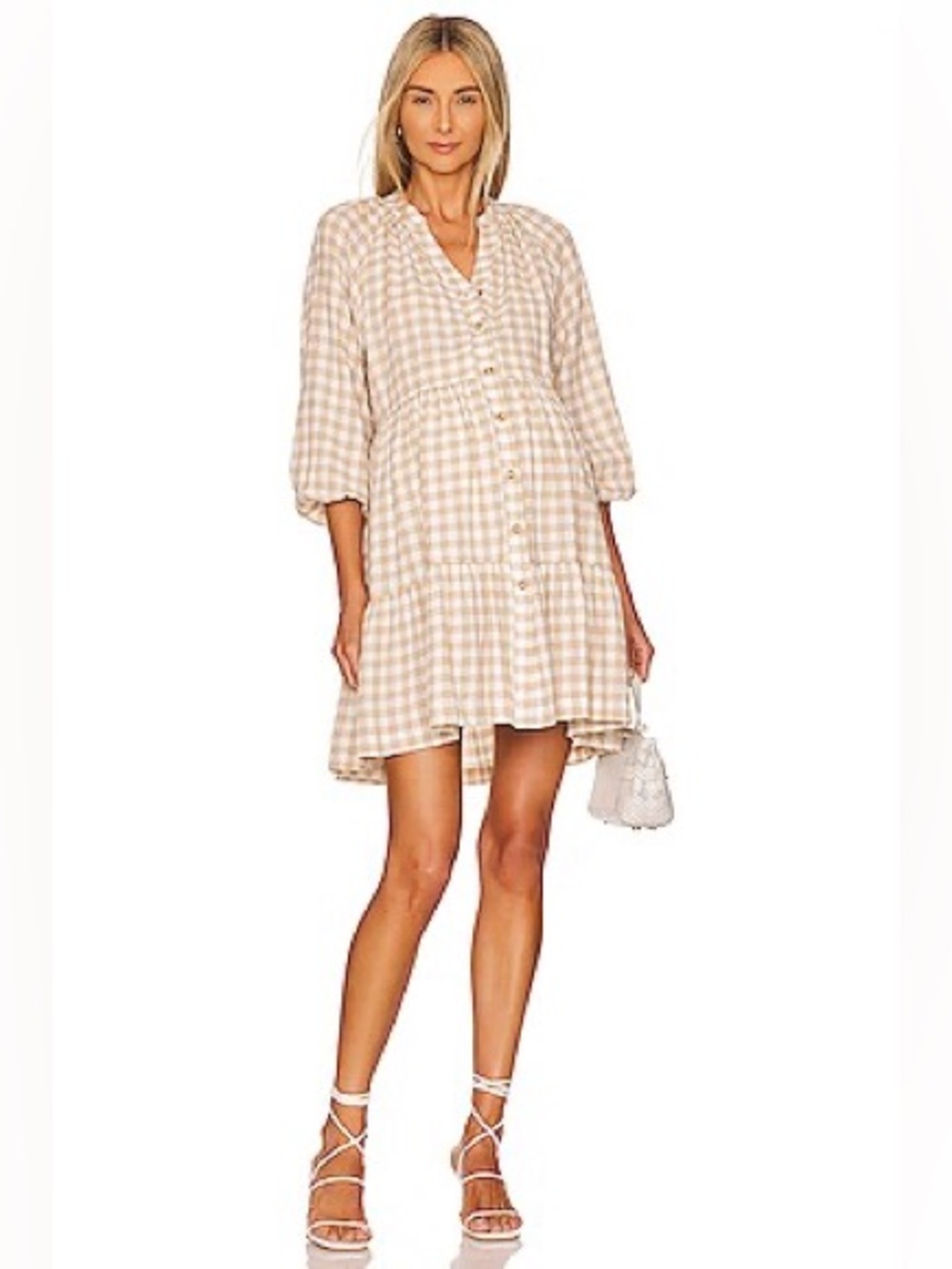 Hatch Aurora Gingham Mini Maternity Dress